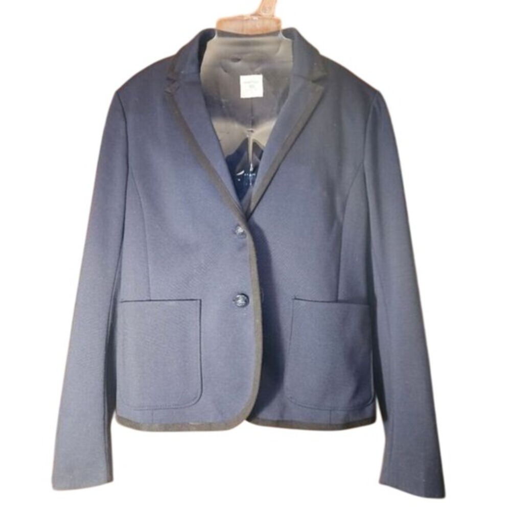 GAP Womens Navy Academy Blazer with Black Trim Tailored Career Jacket‎ Size 10